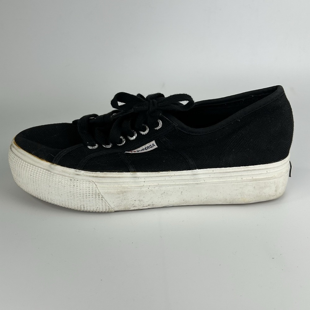Superga Platform‎ Casual Sneakers Black Women's Size 7 - Picture 10 of 11